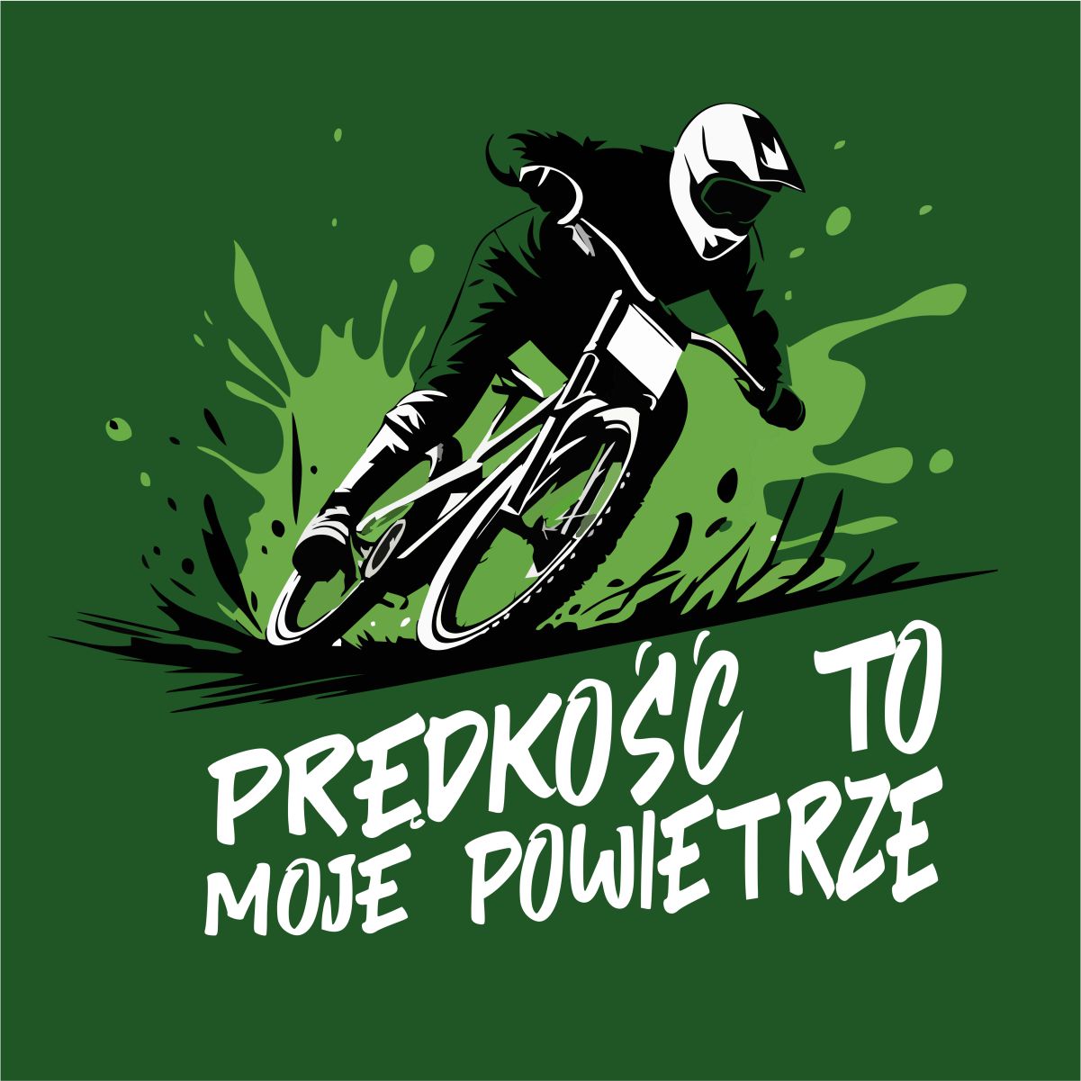 Ciemnozielona UNISEX koszulka "Prędkość to moje powietrze"