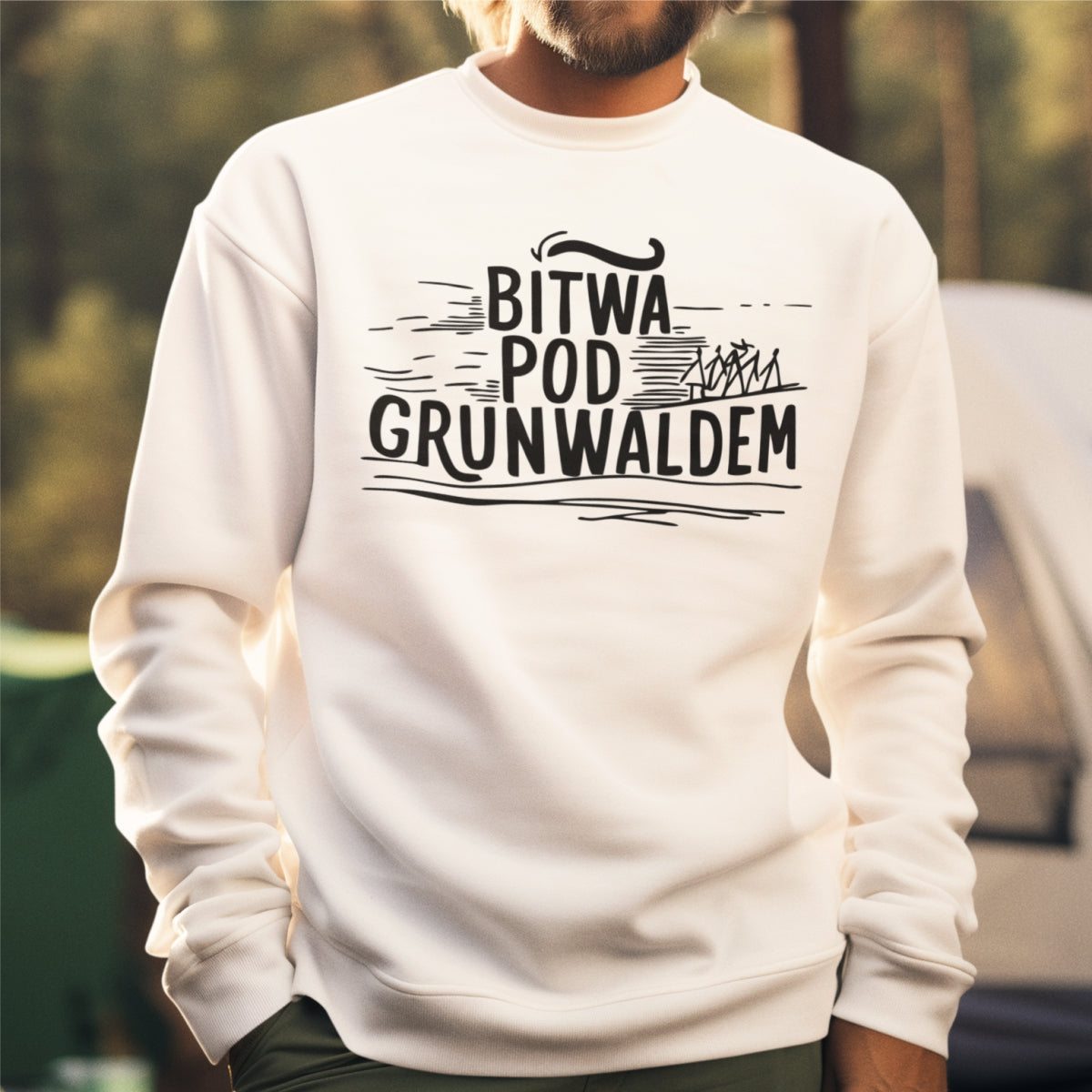 Biała UNISEX bluza "Bitwa historyczna"