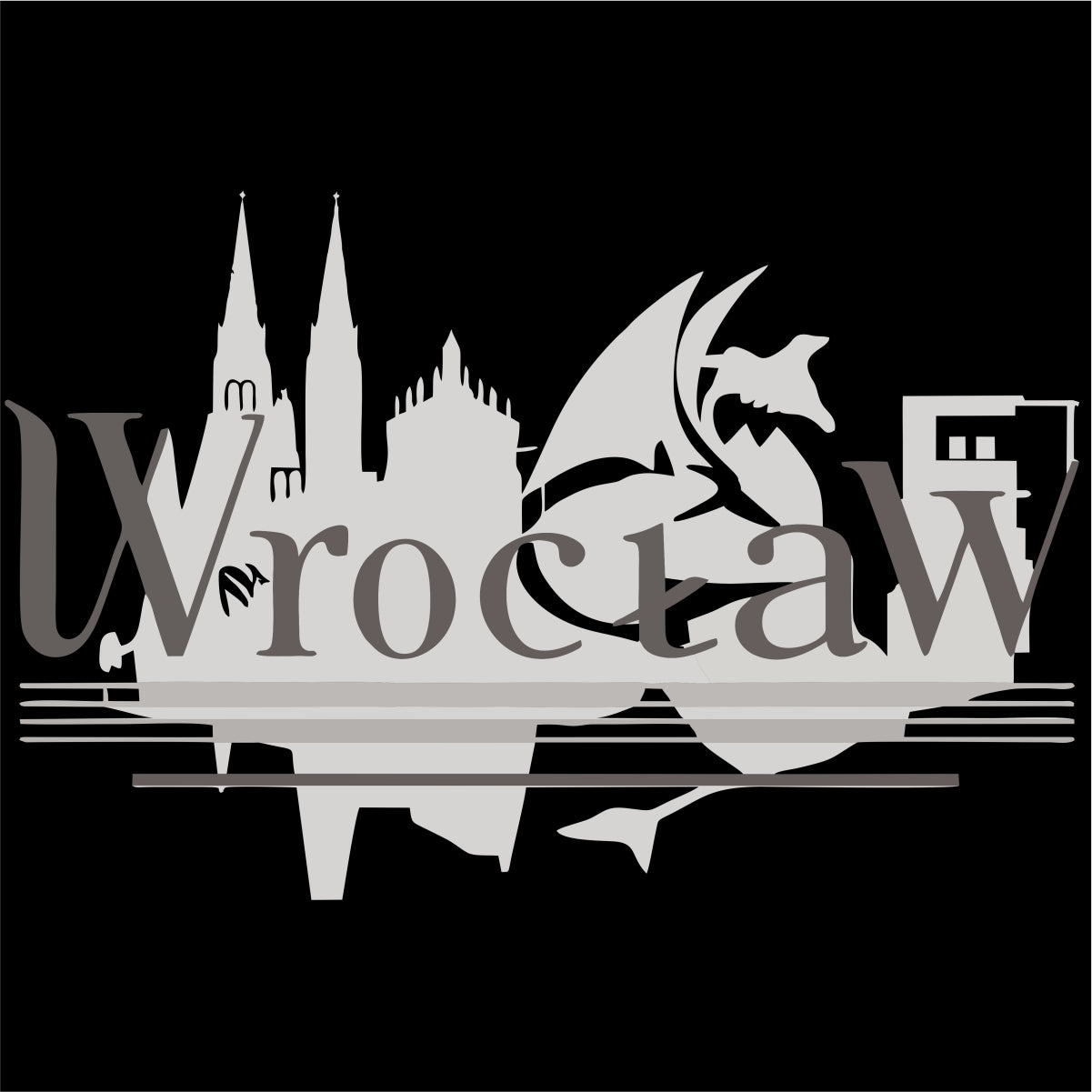 Czarna UNISEX koszulka "Wrocław"