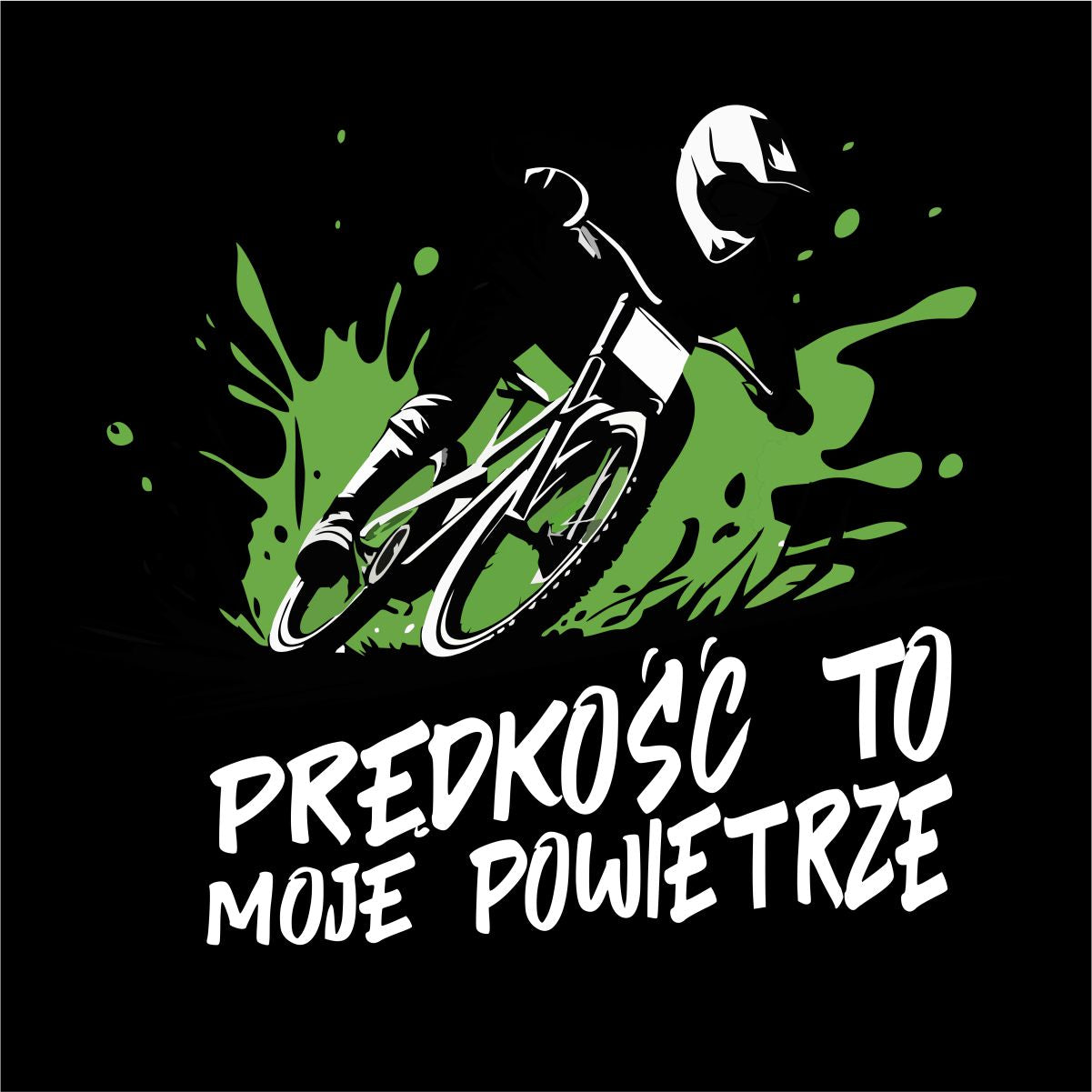 Czarna UNISEX koszulka "Prędkość to moje powietrze"