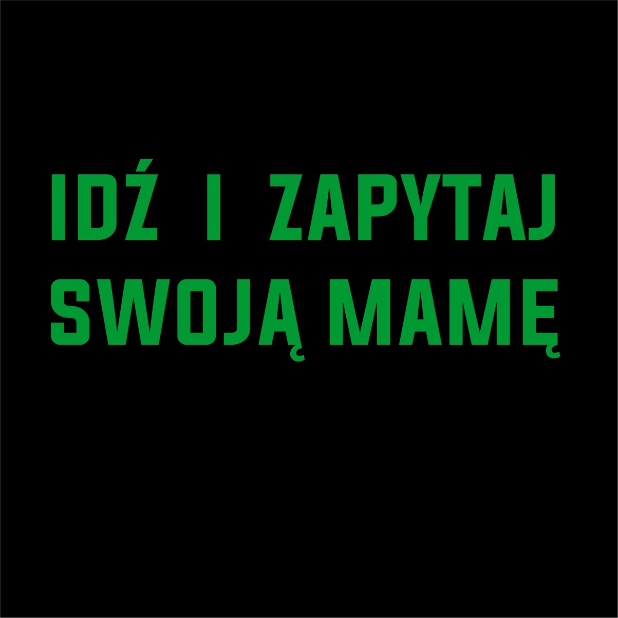 Czarna UNISEX koszulka "Idź i zapytaj"