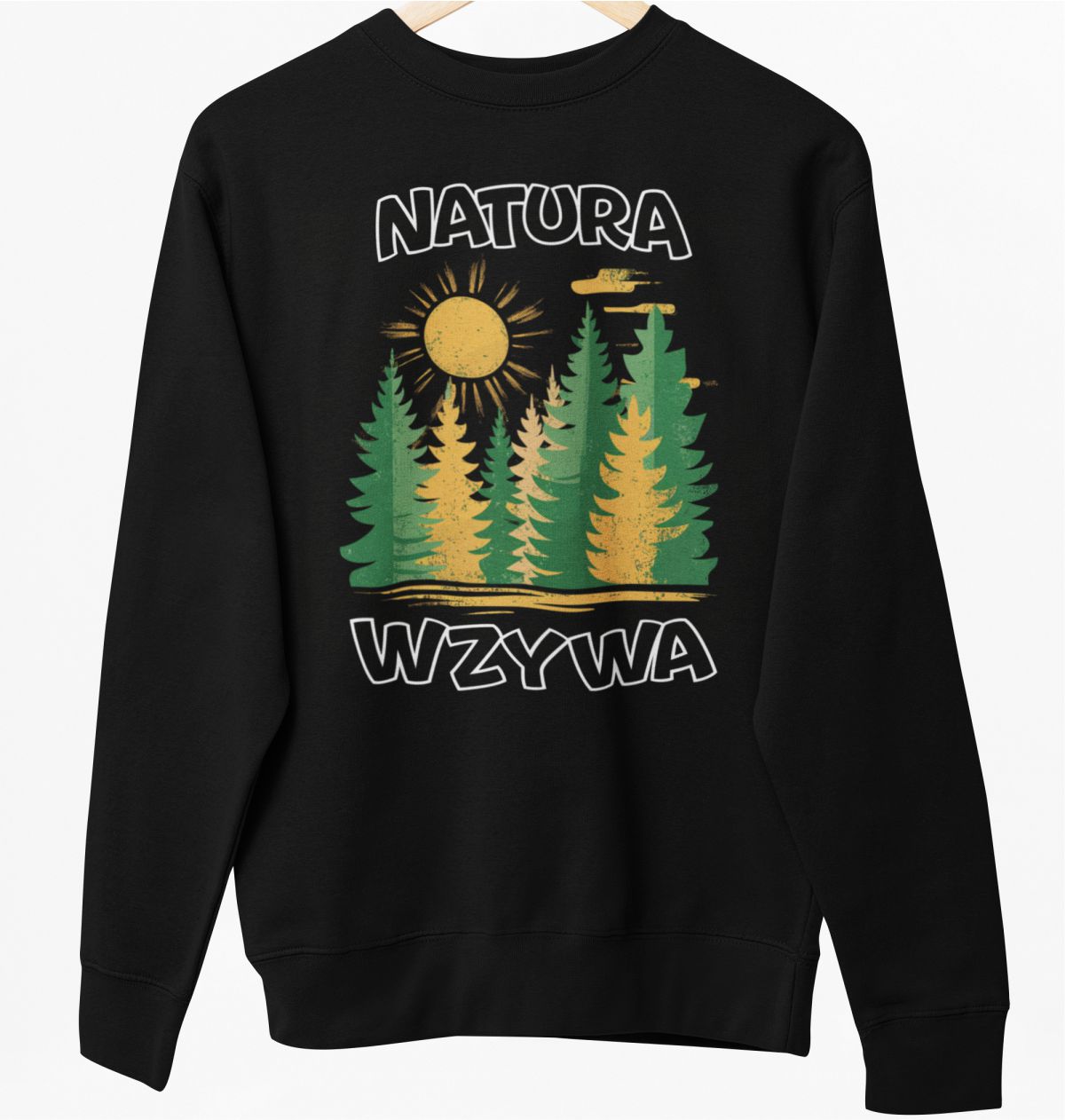 Bluza UNISEX czarna "Natura wzywa"