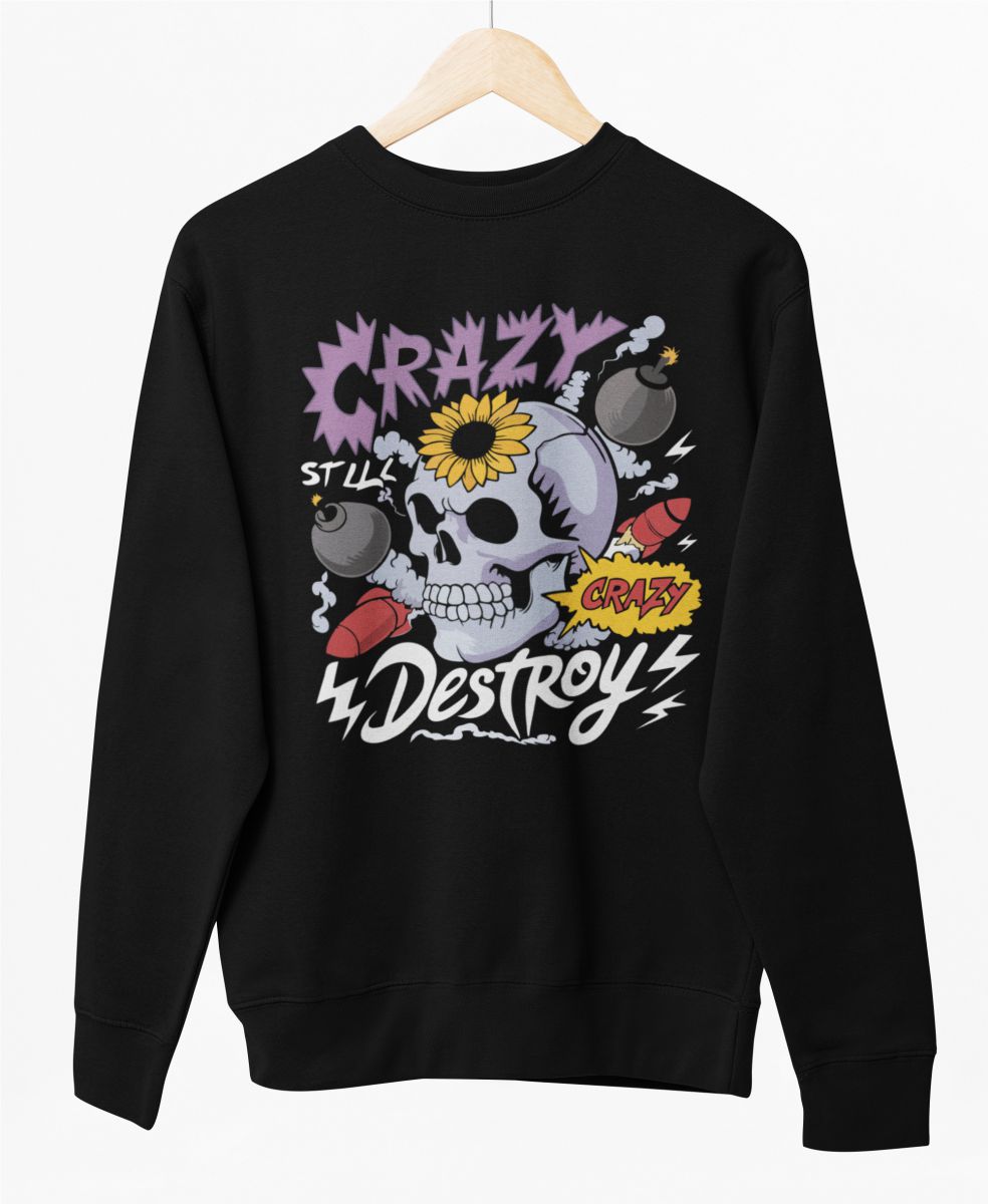 Bluza UNISEX czarna "Crazy destroy"