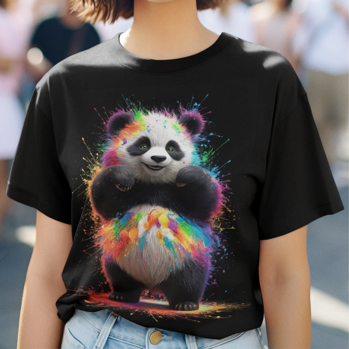 Czarna OVERSIZED koszulka "Panda"