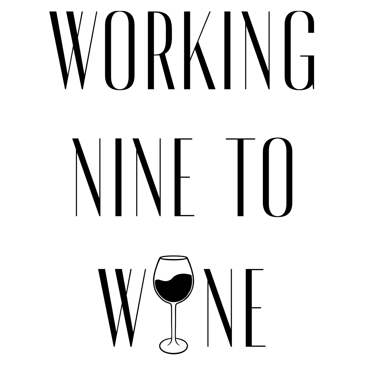 Biały UNISEX T-shirt "Working nine to wine"