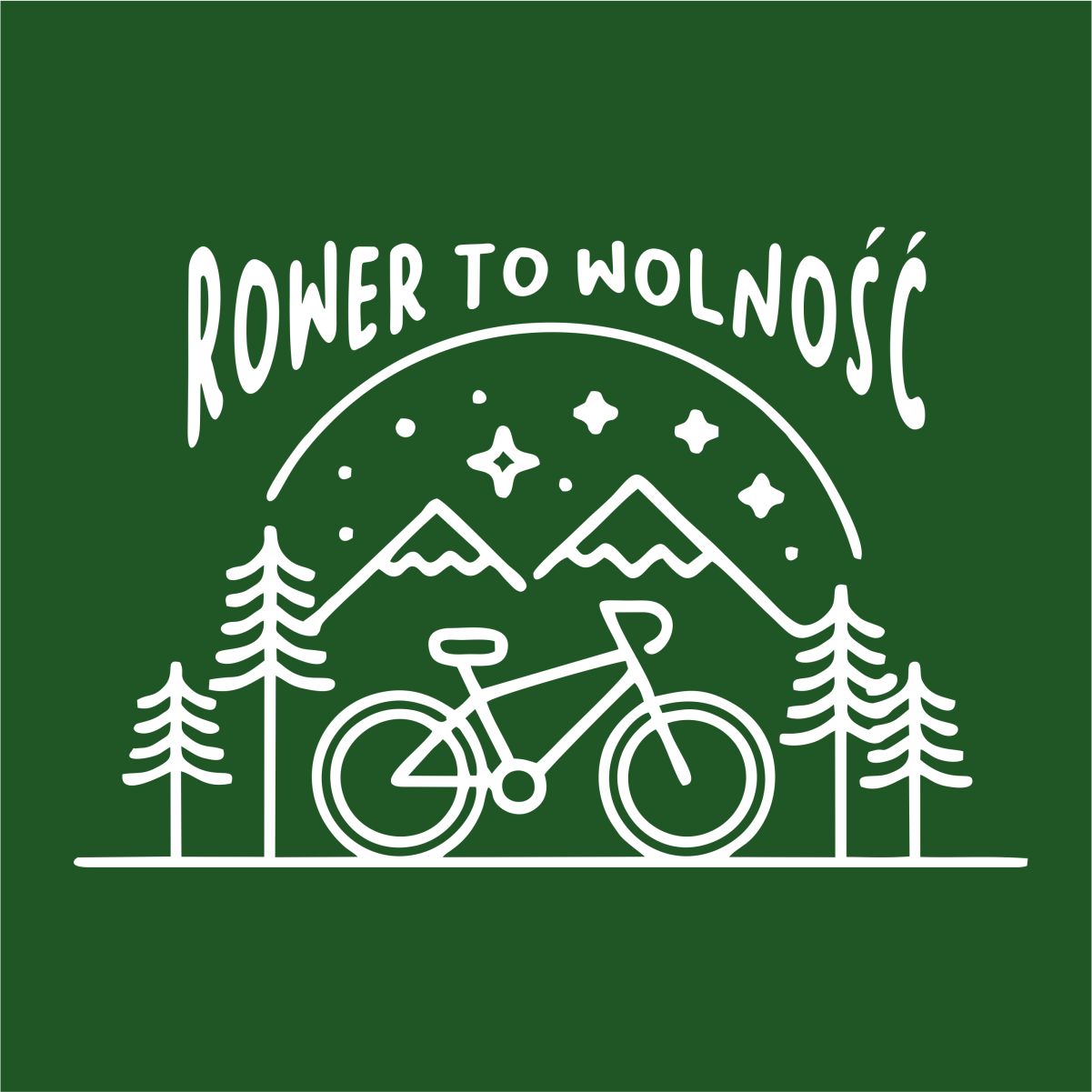 Ciemnozielona UNISEX koszulka "Rower to wolność"