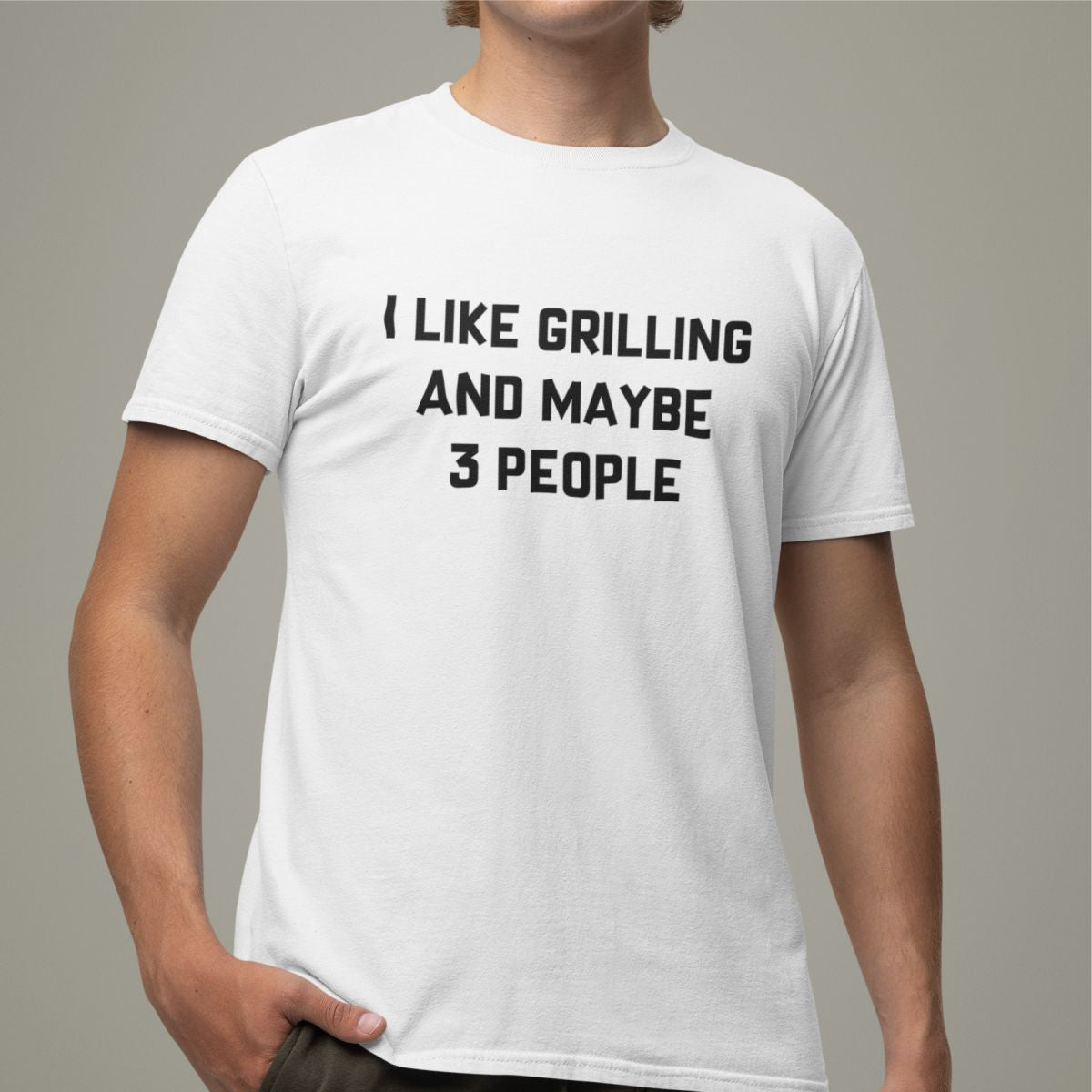 Biała UNISEX koszulka "I like grilling"