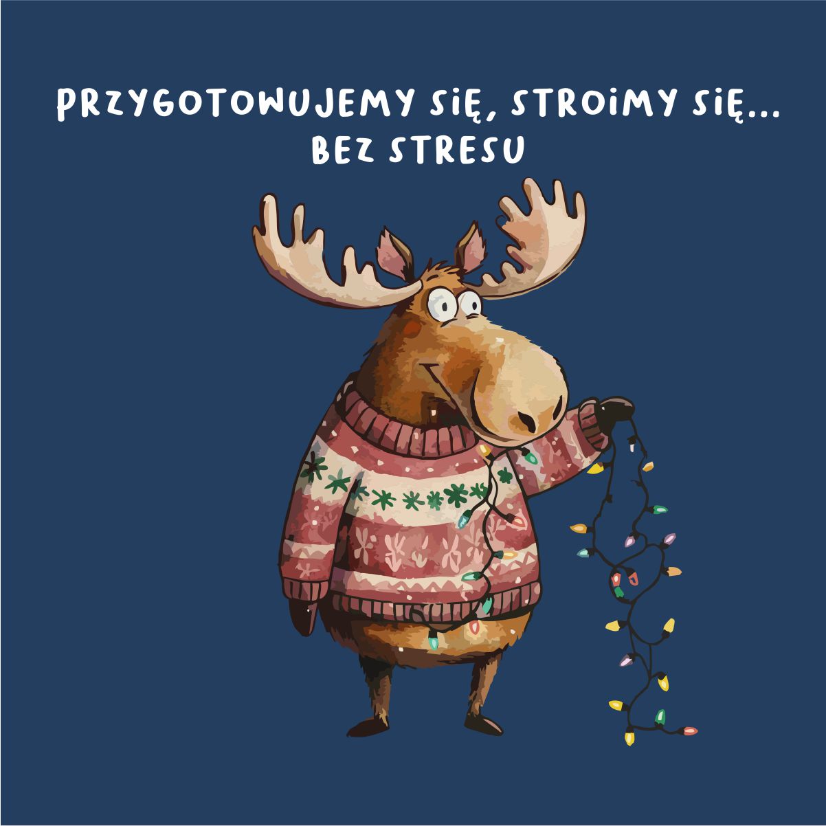 Niebieska UNISEX bluza "Przygotowujemy się, stroimy się... bez stresu"