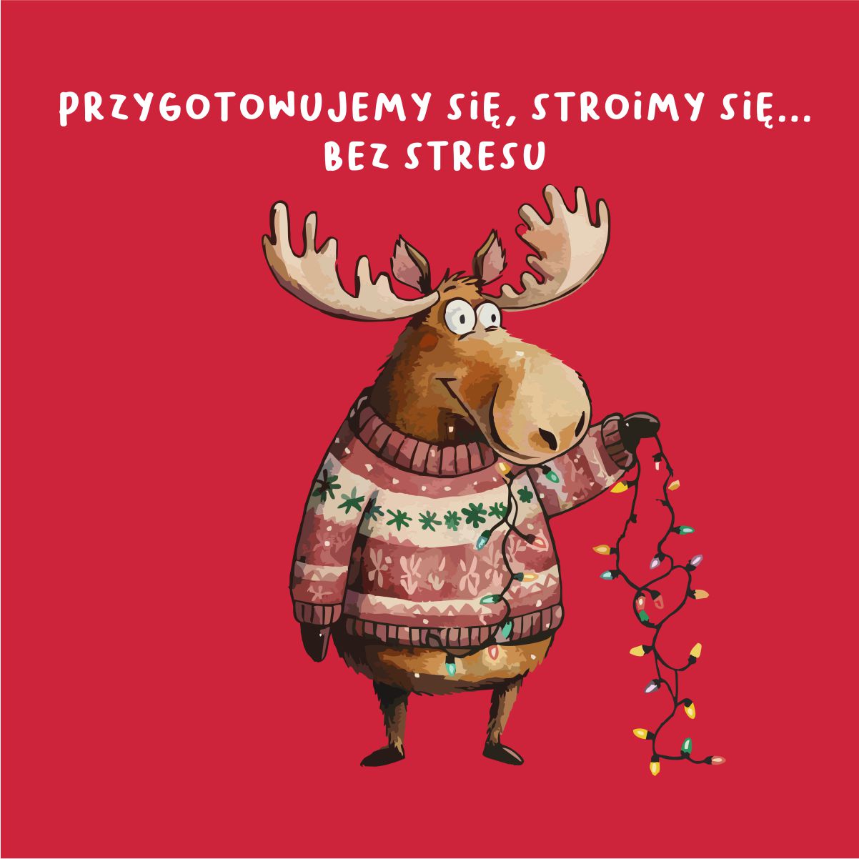 Czerwona UNISEX bluza "Przygotowujemy się, stroimy się... bez stresu"