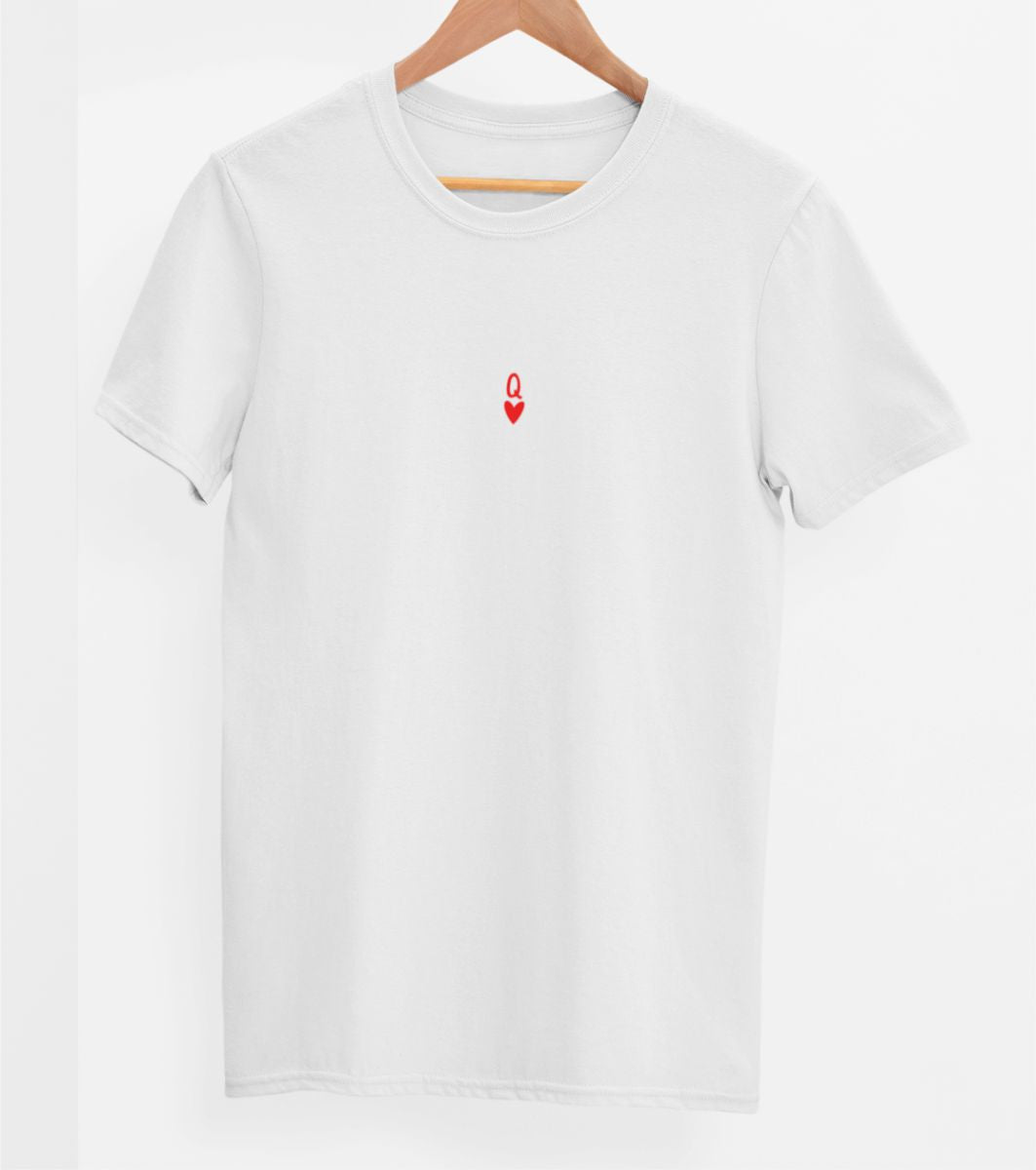 Biała UNISEX T-shirt "Królowa serc"