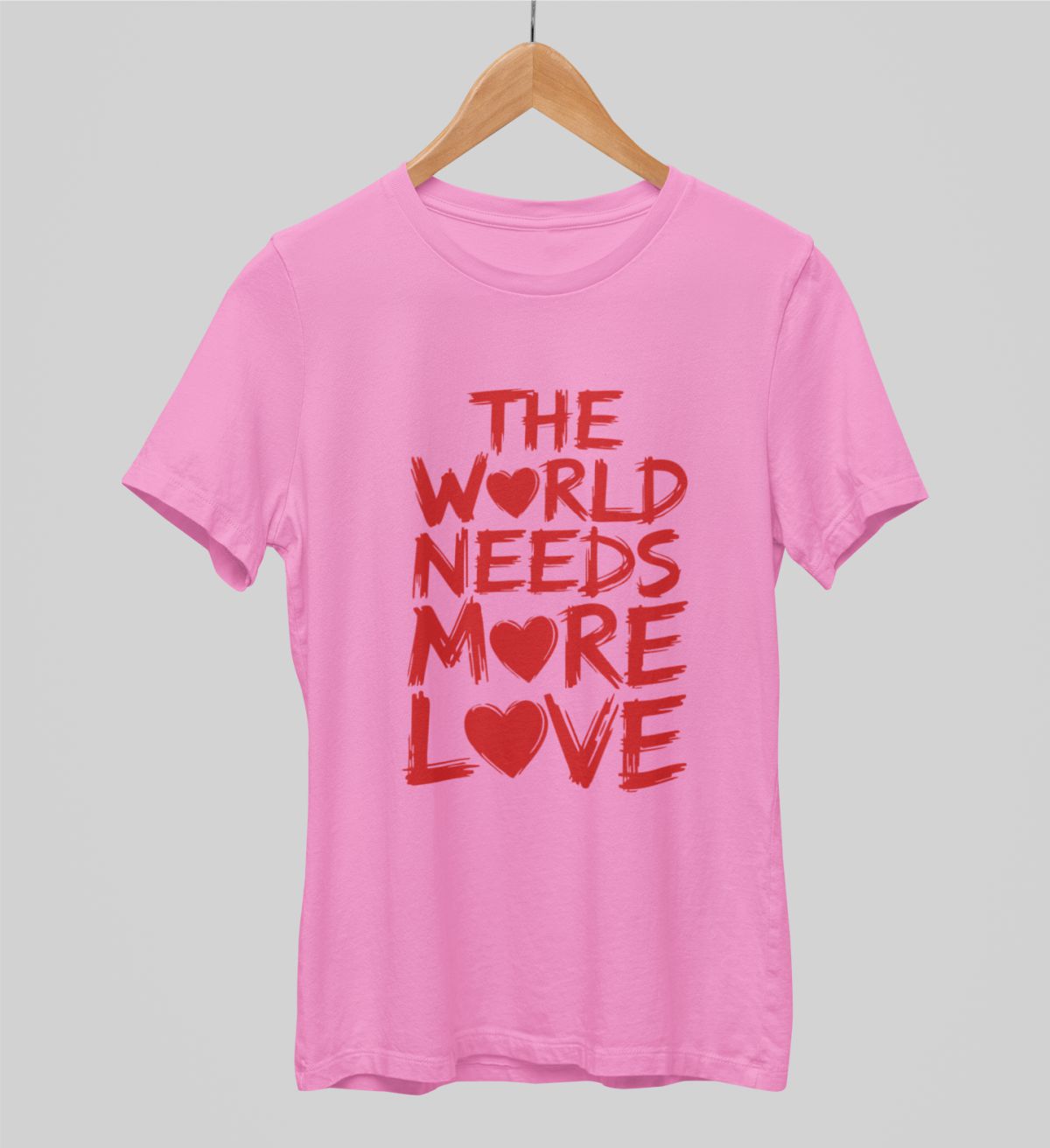 Różowe koszulki UNISEX „The world needs more love”