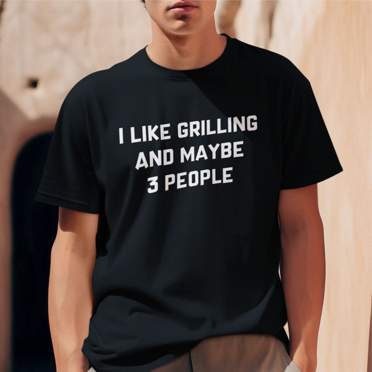 Czarna UNISEX koszulka "I like grilling"