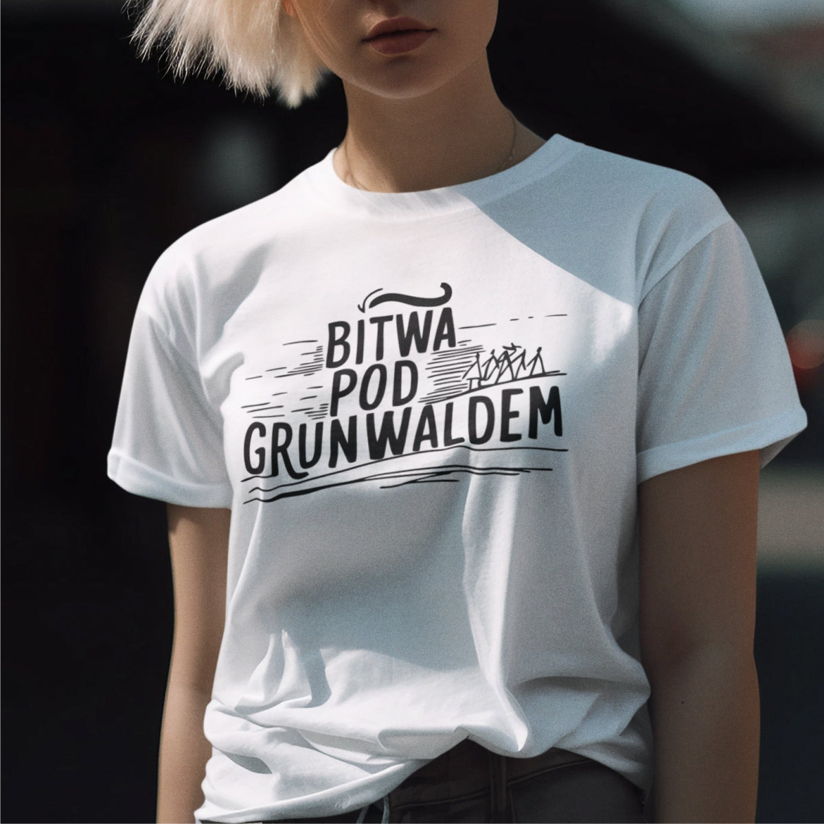 Biała UNISEX koszulka "Bitwa historyczna"