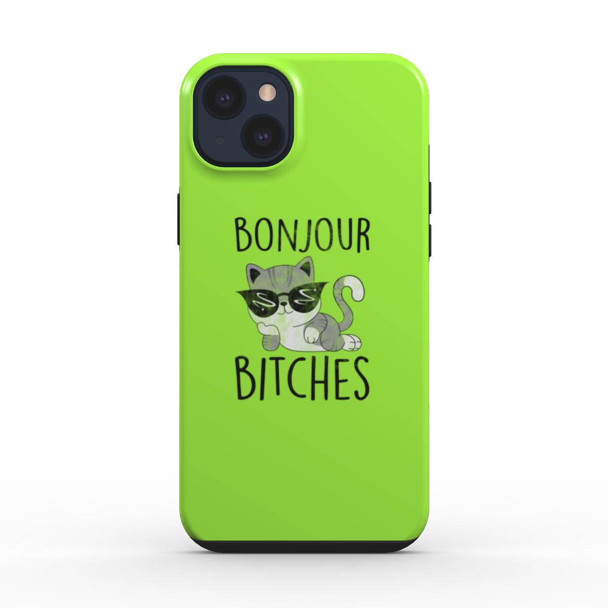 Etui do telefonu z nadrukiem. Bonjour Bitches