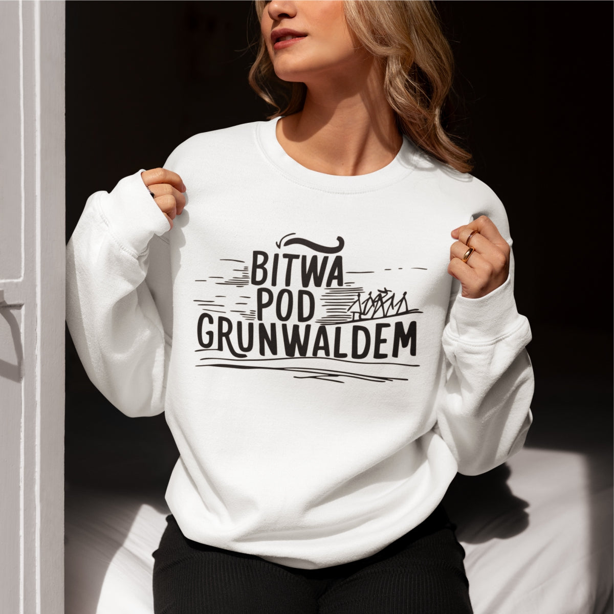 Biała UNISEX bluza "Bitwa historyczna"