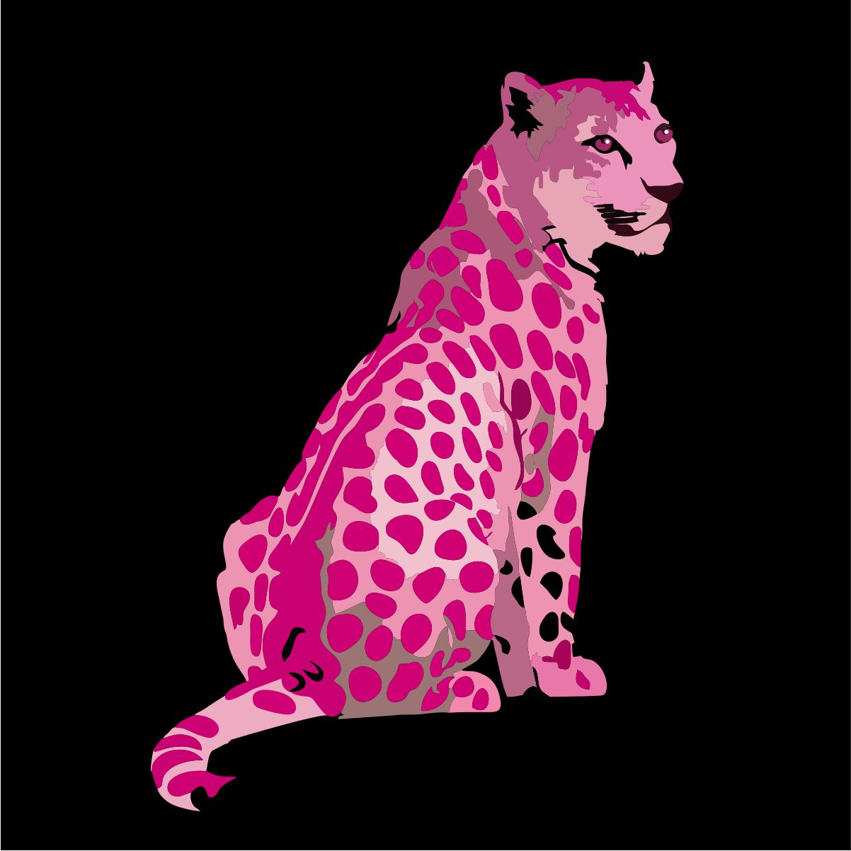 Czarna UNISEX koszulka "Pink leopard"