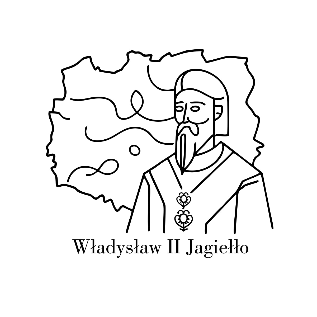 Biała UNISEX koszulka "Władysław II Jagiełło"