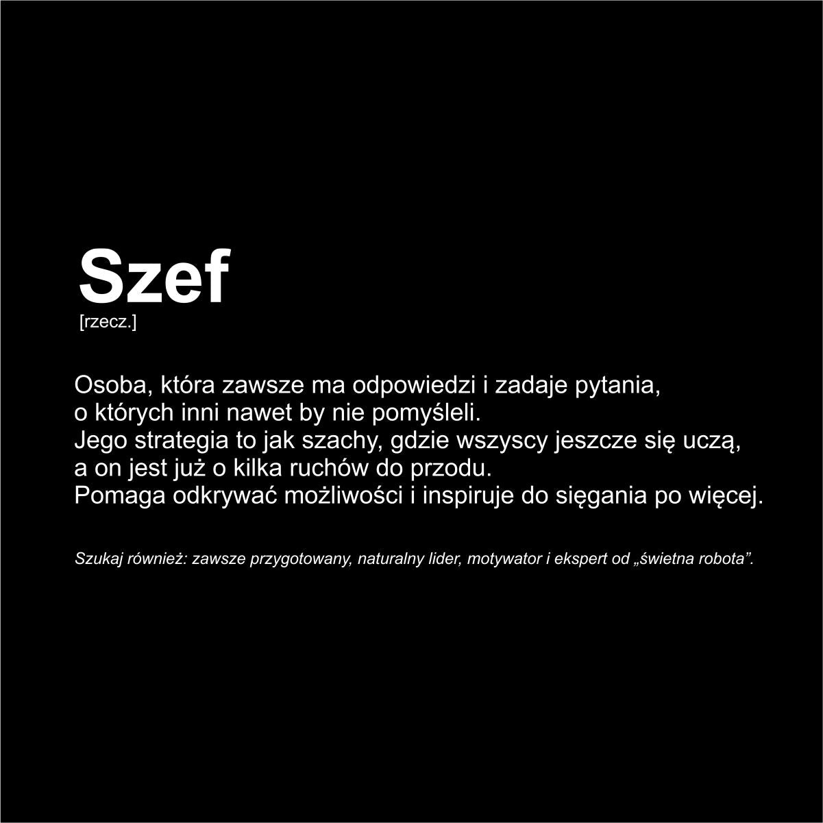 Czarna UNISEX koszulka "Szef"