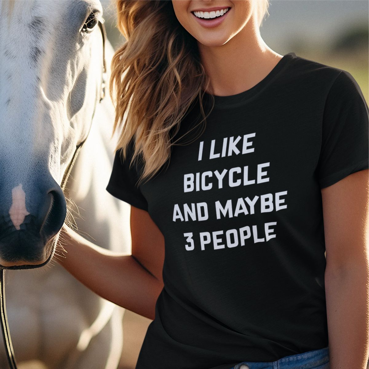 Czarna UNISEX koszulka "I like bicycle"