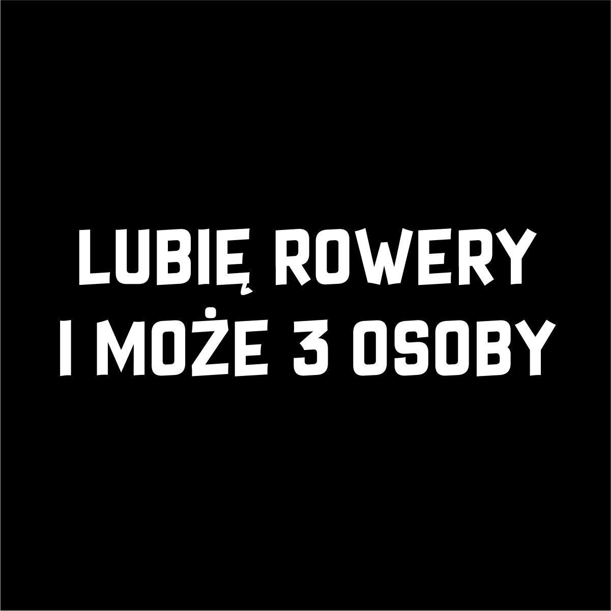 Czarna UNISEX koszulka "Lubię rowery i może w trzy osoby"