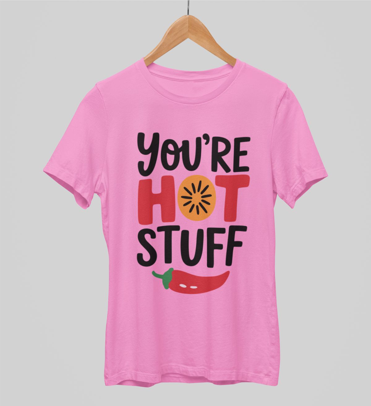 Różowe koszulki UNISEX „You’re hot stuff”