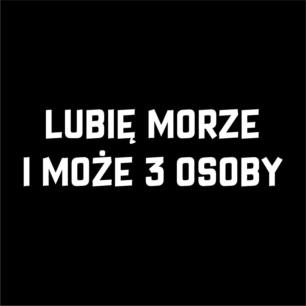 Czarna UNISEX koszulka "Lubię morze i może trzy osoby ant juodo"