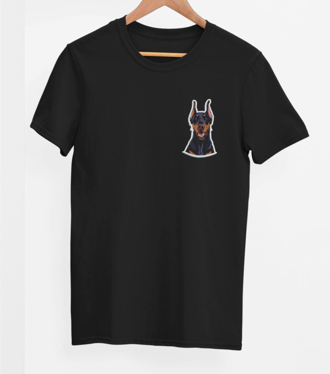 Czarna UNISEX koszulka "Doberman"