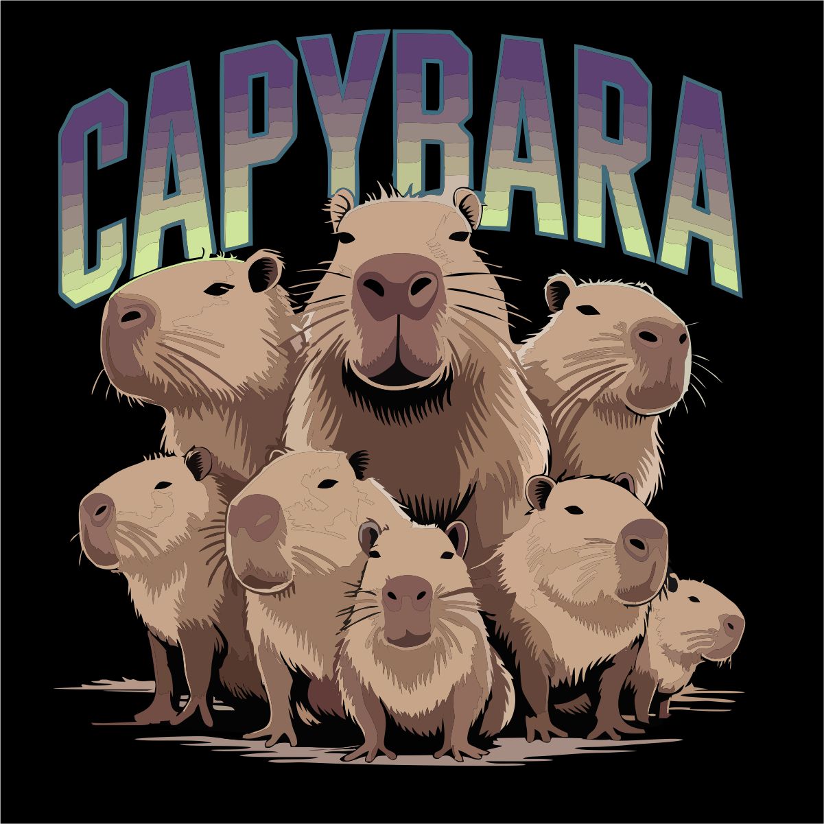 Czarna UNISEX bluza "Cool capybara"