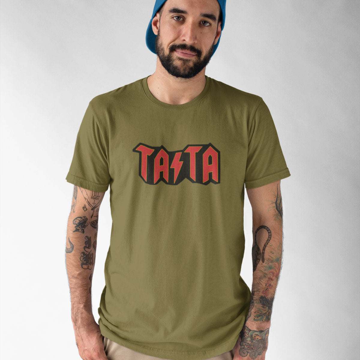 Khaki UNISEX koszulka Tata rocks