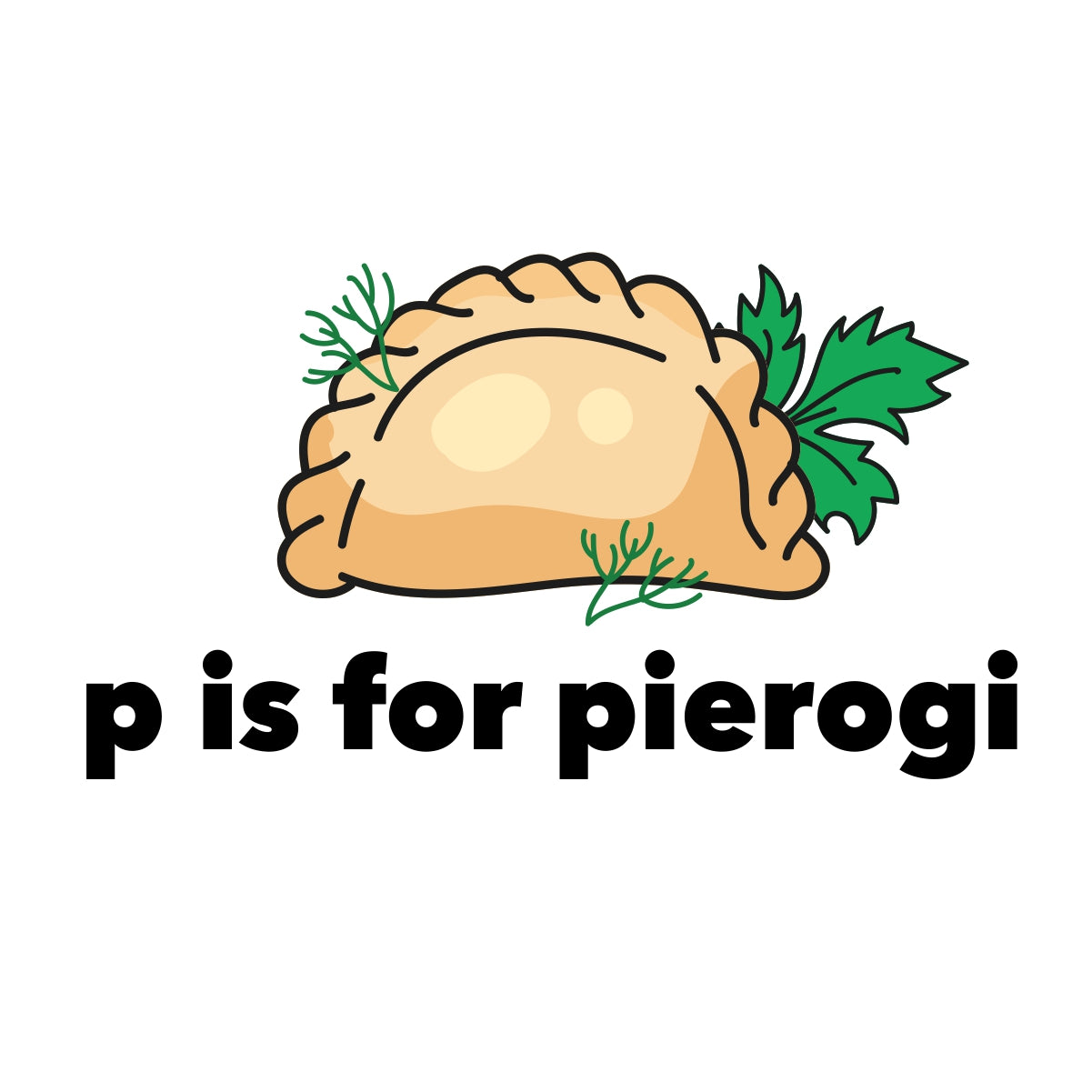 Biała UNISEX koszulka "P is for pierogi"