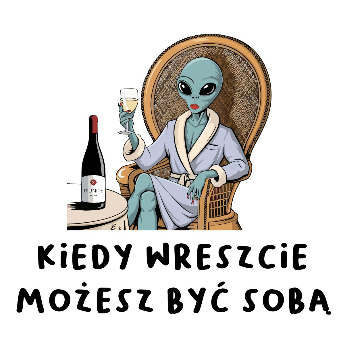 Biała UNISEX koszulka "Kiedy wreszcie możesz być sobą"