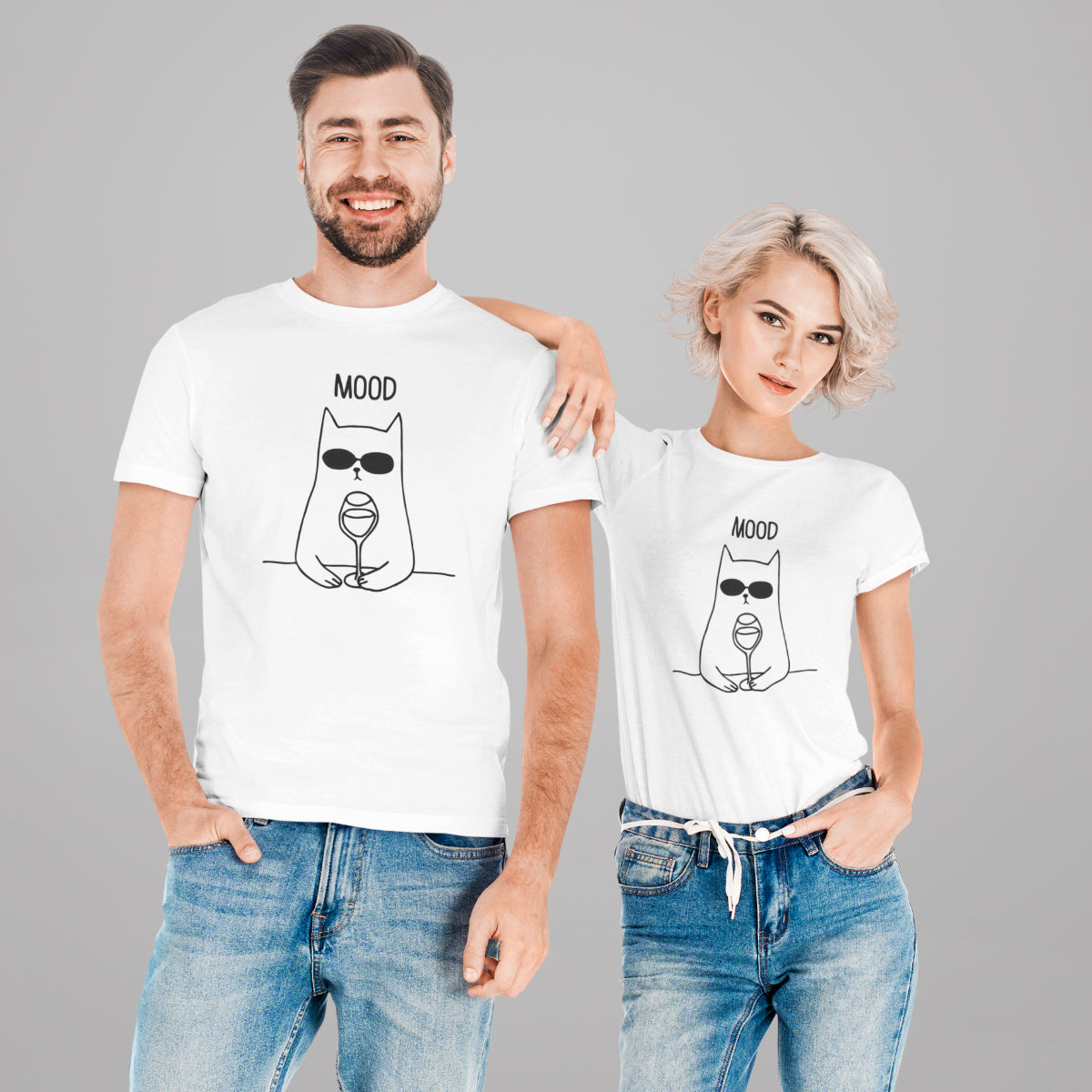 Biała UNISEX T-shirt Mood