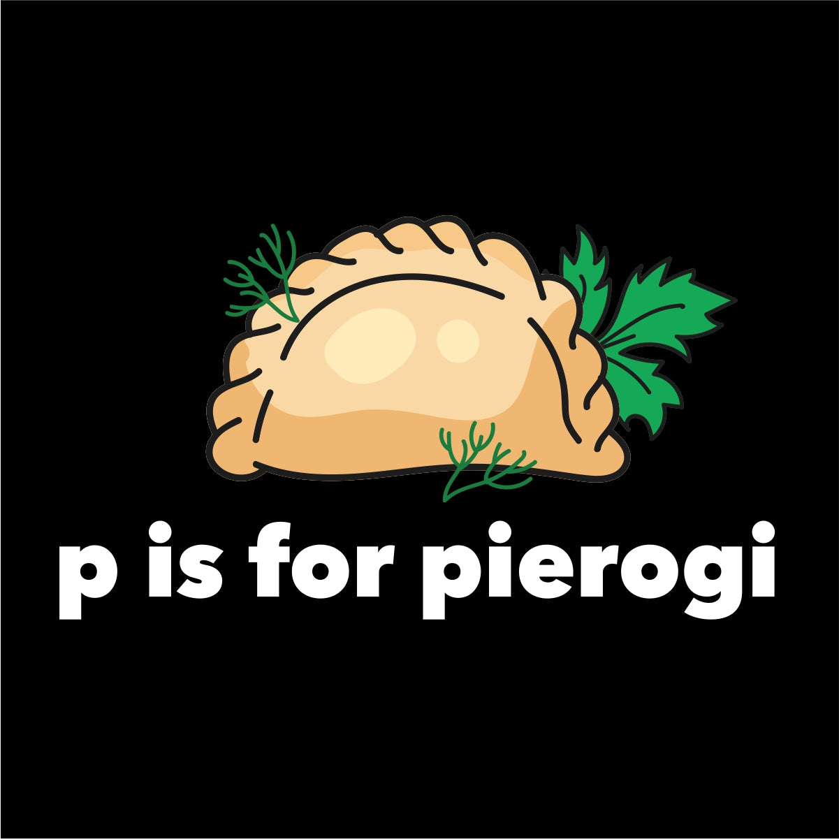 Bluza UNISEX czarna "P is for pierogi"