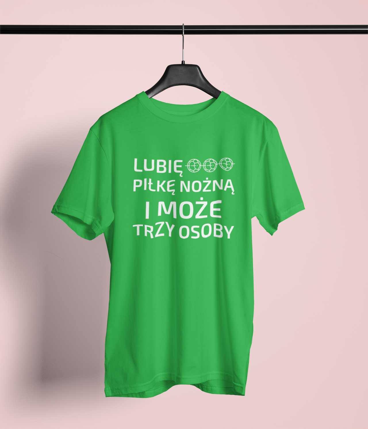 Limonkowa UNISEX koszulka "Lubię piłkę nożną i może trzy osoby"