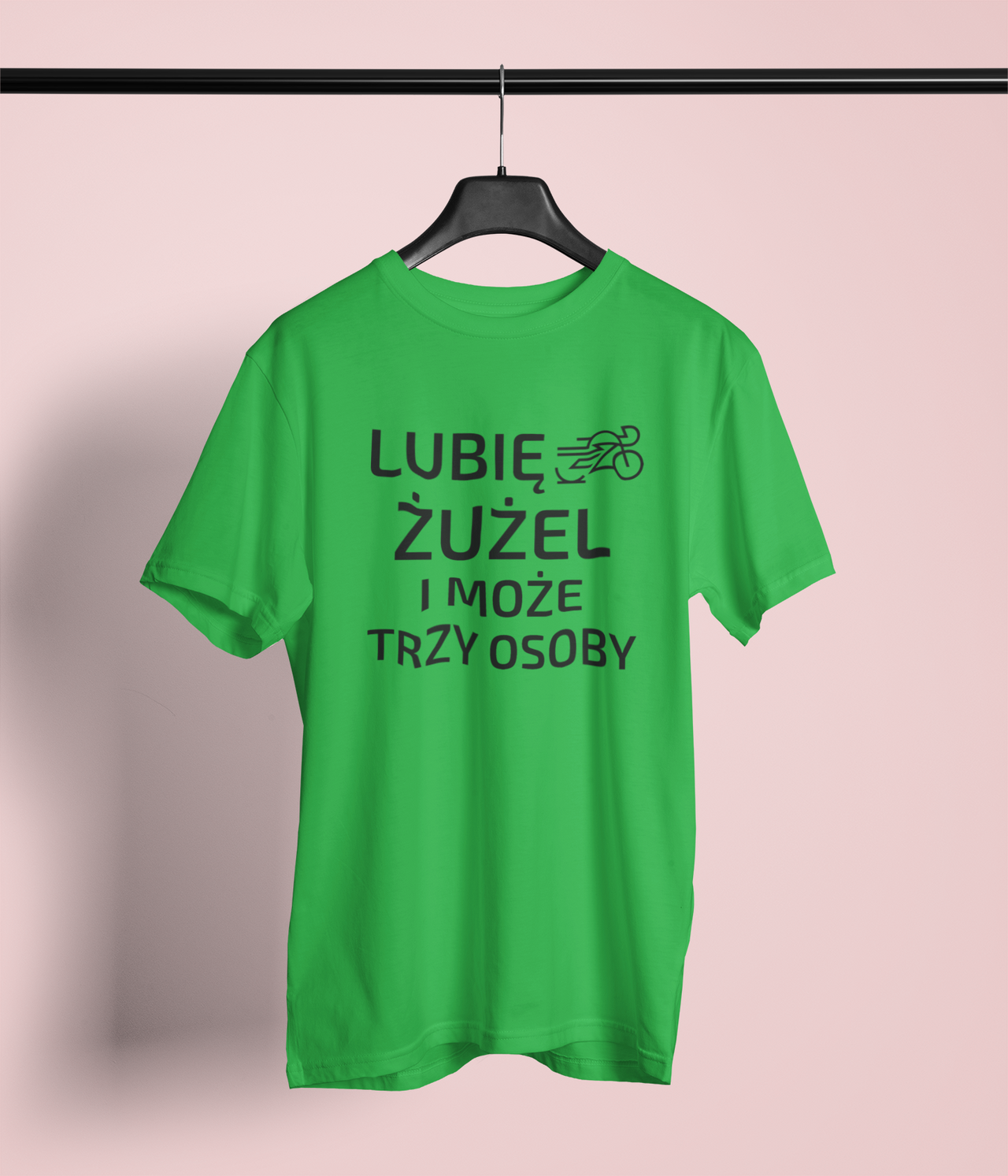 Limonkowa UNISEX koszulka "Lubię żużel i może trzy osoby"