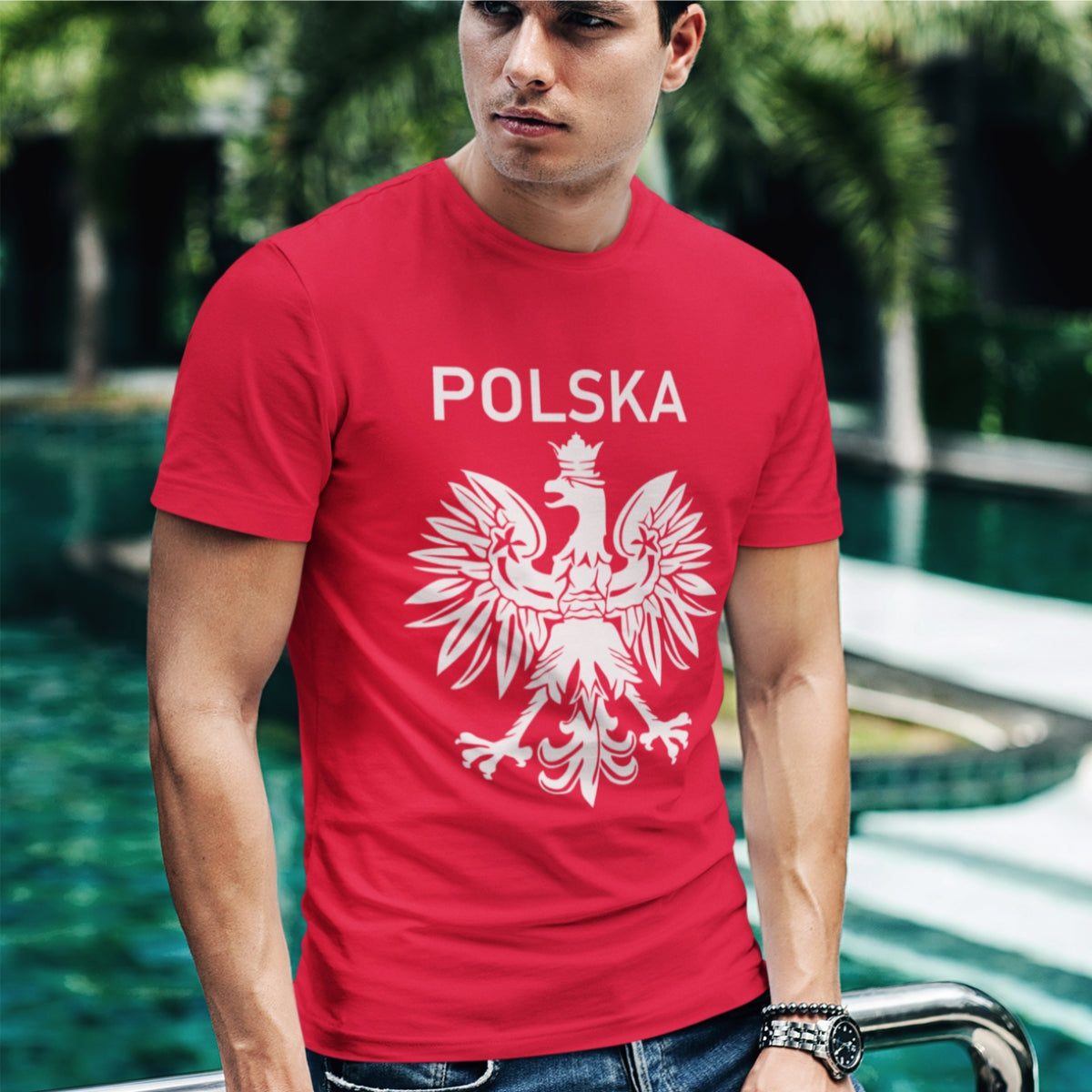 Czerwona UNISEX T-shirt Polskie godło