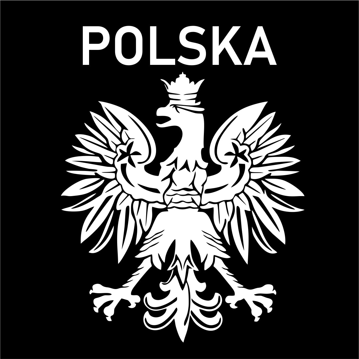 Czarna UNISEX T-shirt Polskie godło