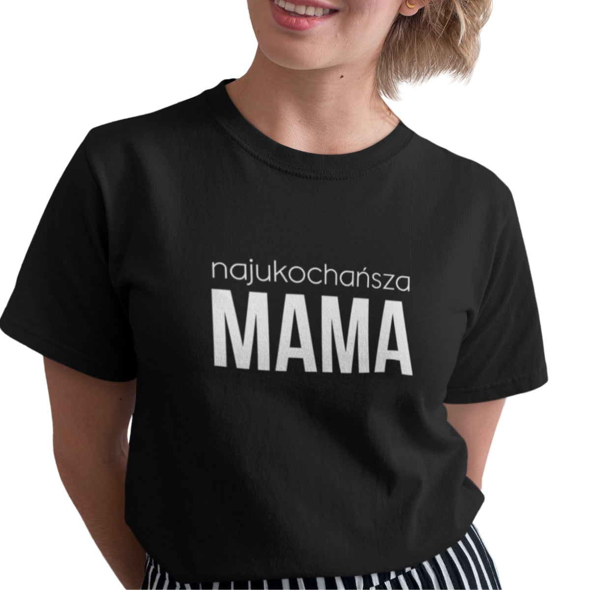 Czarna UNISEX koszulka Najukochańsza mama