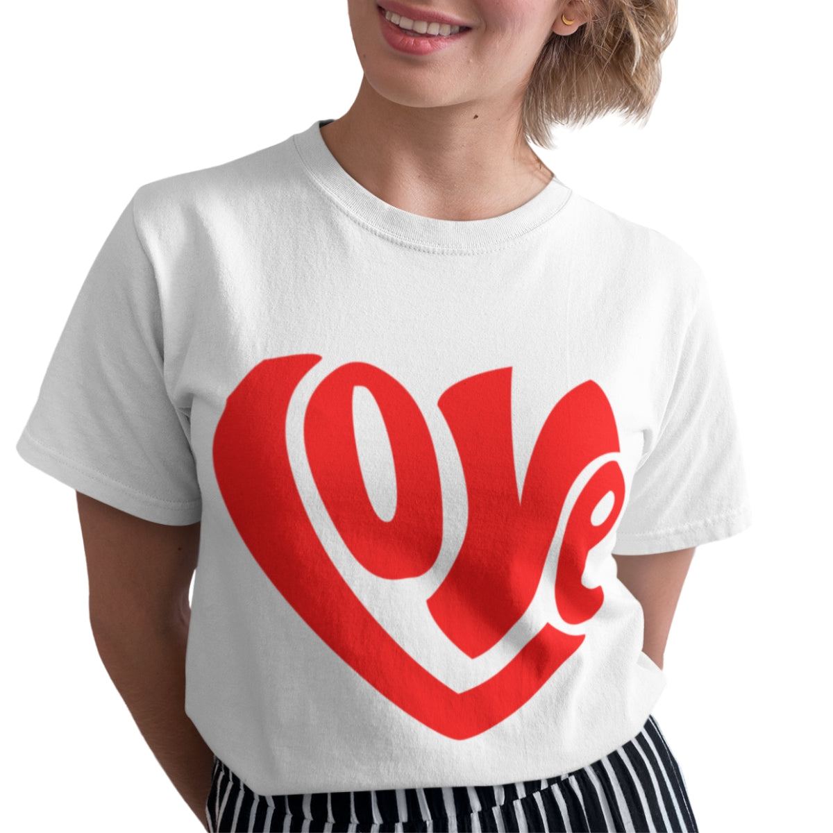 Biały UNISEX T-shirt Love