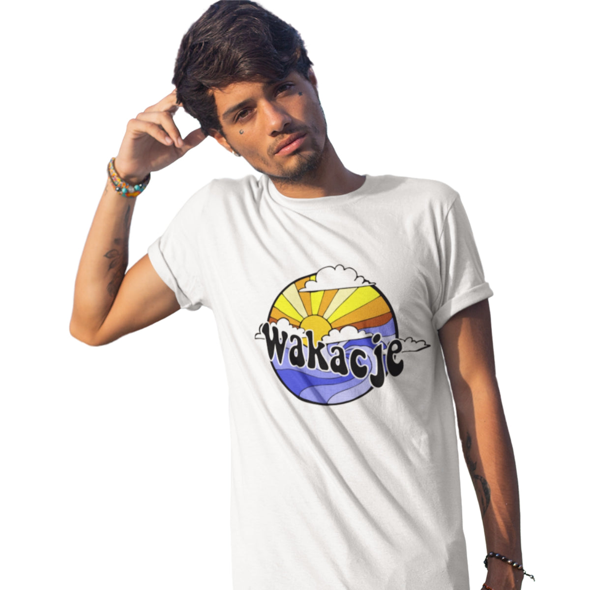 Biały UNISEX T-shirt Wakacje