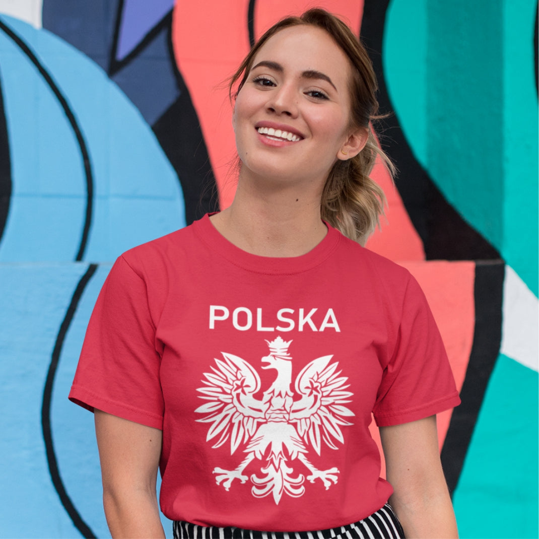 Czerwona UNISEX T-shirt Polskie godło