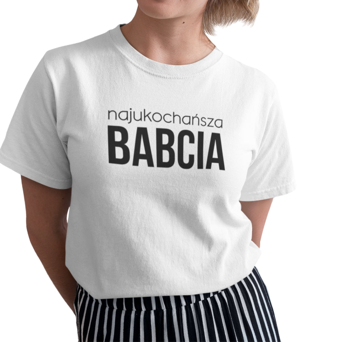 Biała UNISEX koszulka Najukochańsza babcia