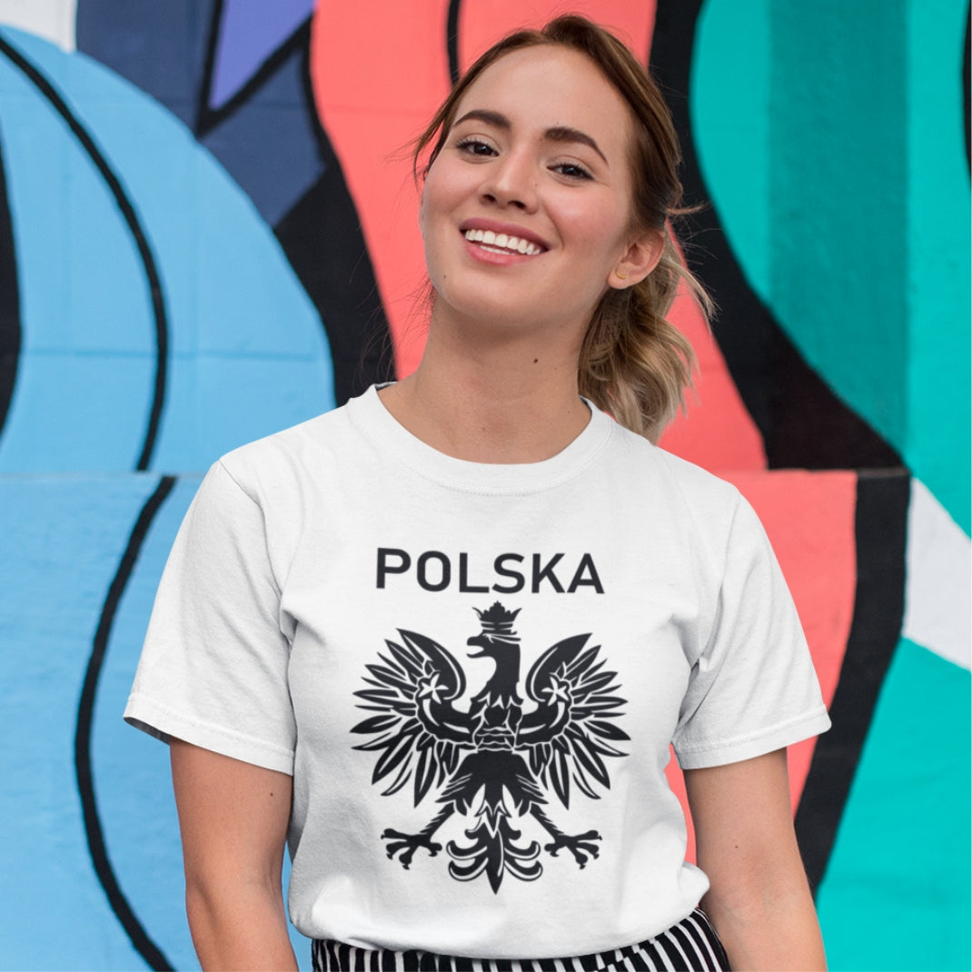 Biały UNISEX T-shirt Polskie godło