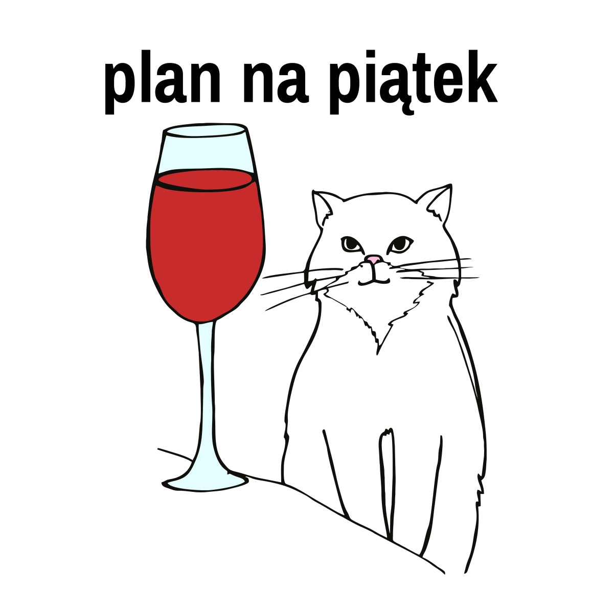 Biała UNISEX koszulka Plan na piątek