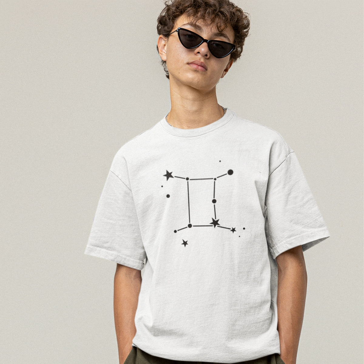 Biały T-shirt Zodiac