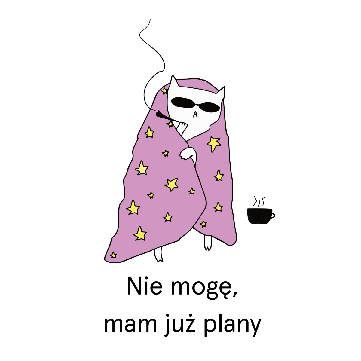 Biała UNISEX koszulka Nie mogę, mam już plany