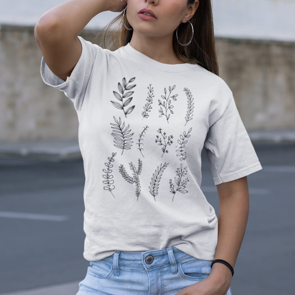 Biały T-shirt Motywy natury