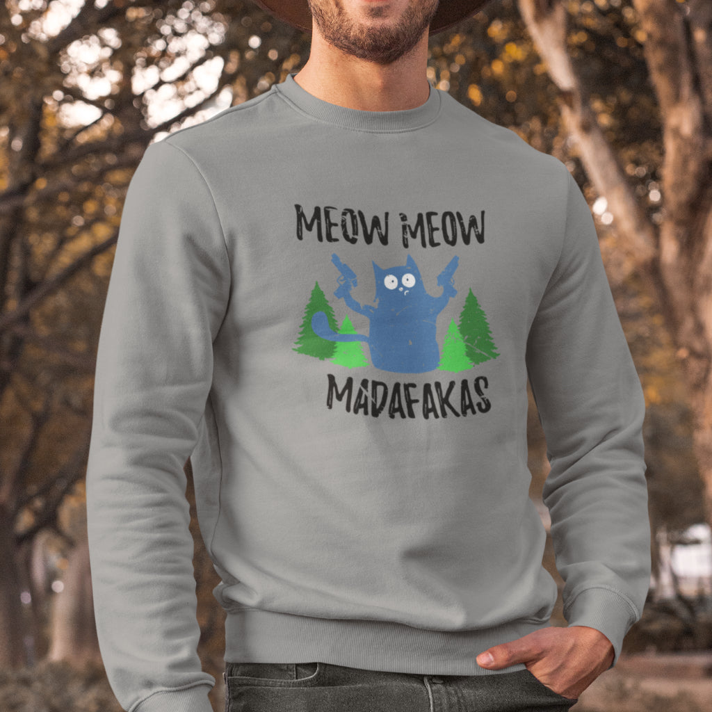 Szary Melanżowy bluza Meow Meow