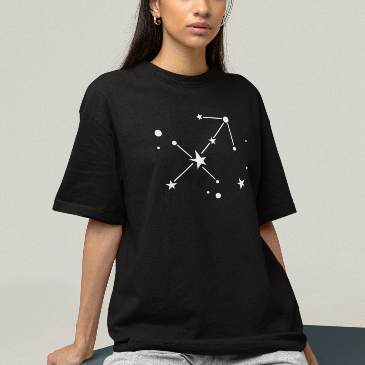 Czarna T-shirt Zodiakalny strzelec (Sagittarius)