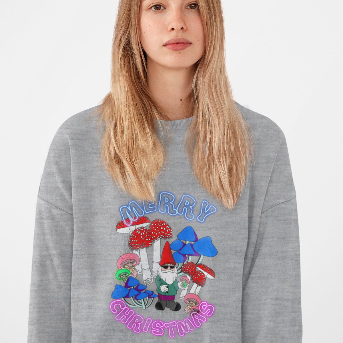 Bluza melanżowa szara Neon Christmas